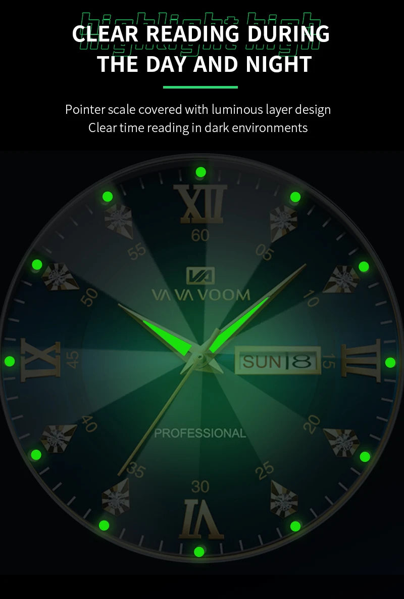 Montre Homme Luxe – Double Calendrier, Cadran Bleu Or & Acier Inoxydable 41mm