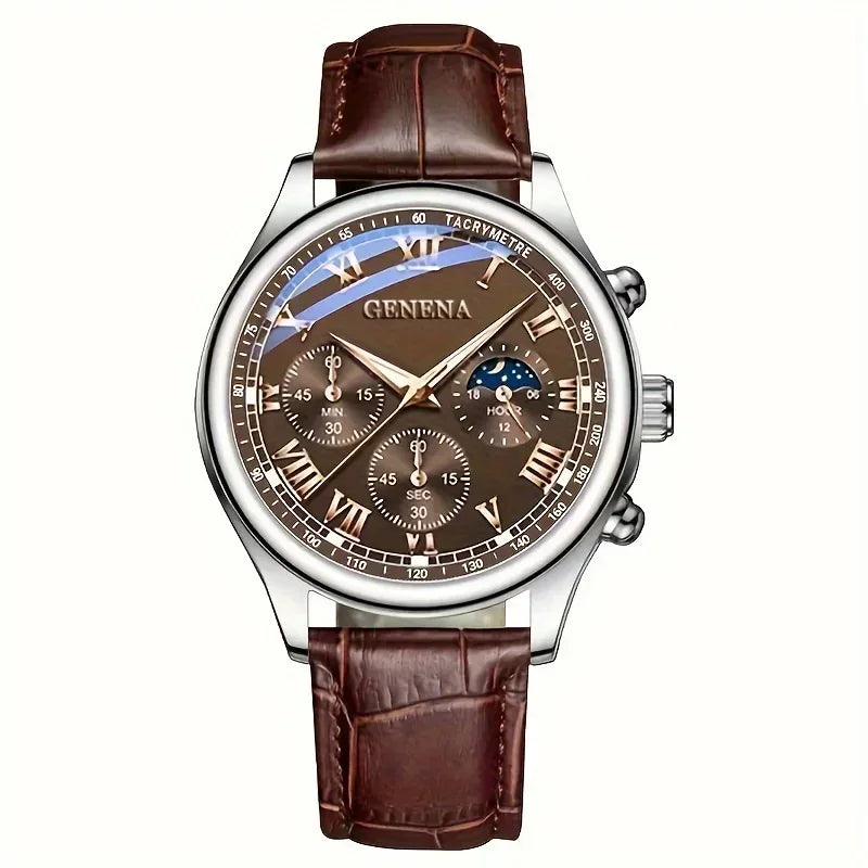Montre Homme Business – Bracelet Cuir & Cadran Rond | Style Classique